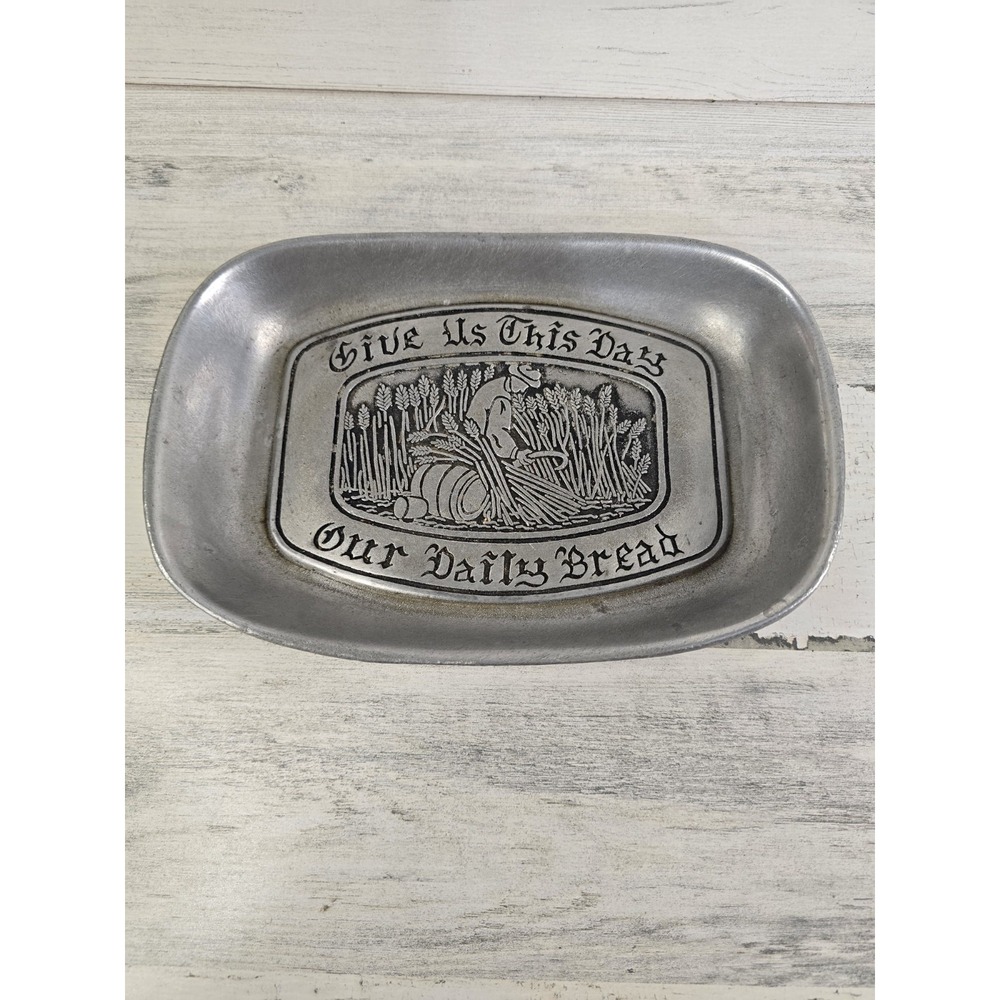 International Silver Co Give Us This Day Our Daily Bread Tray Pewter Finish 0044